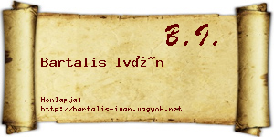 Bartalis Iván névjegykártya